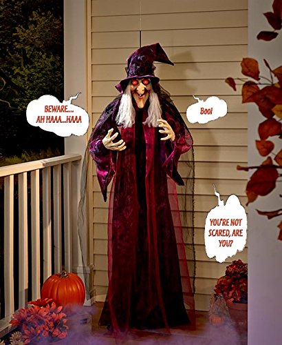 KNL Store Life-Size Hanging Animated Talking Witch — 71"