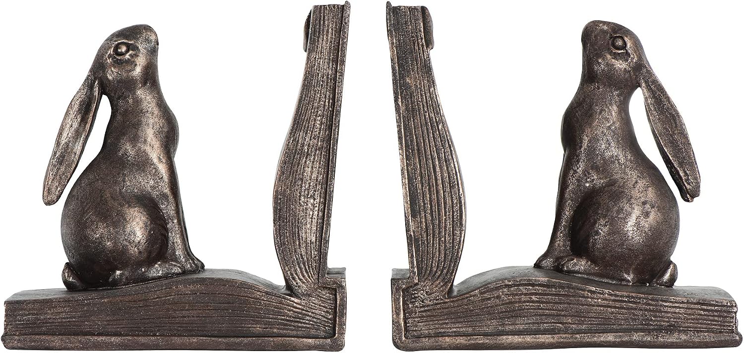 Creative Co-Op Bunny Rabbit Bookends (Set of 2)