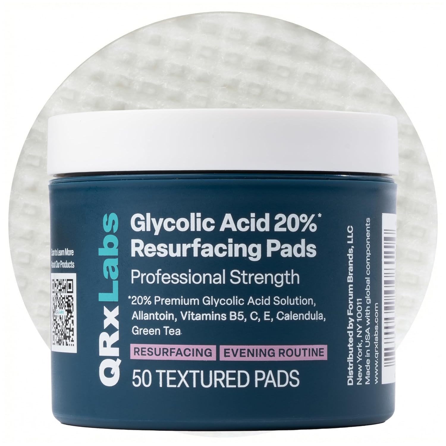 QRxLabs Glycolic Acid 20% Resurfacing Pads