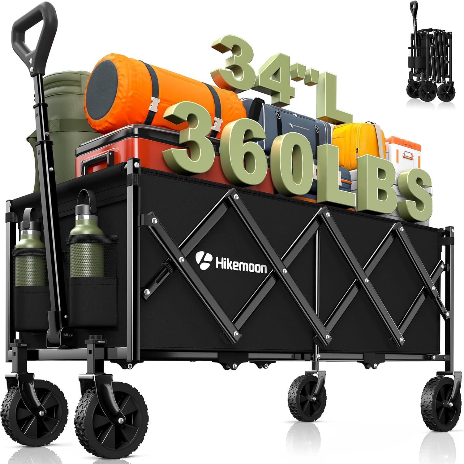 Hikemoon 34" Collapsible Folding Wagon (360 lb)