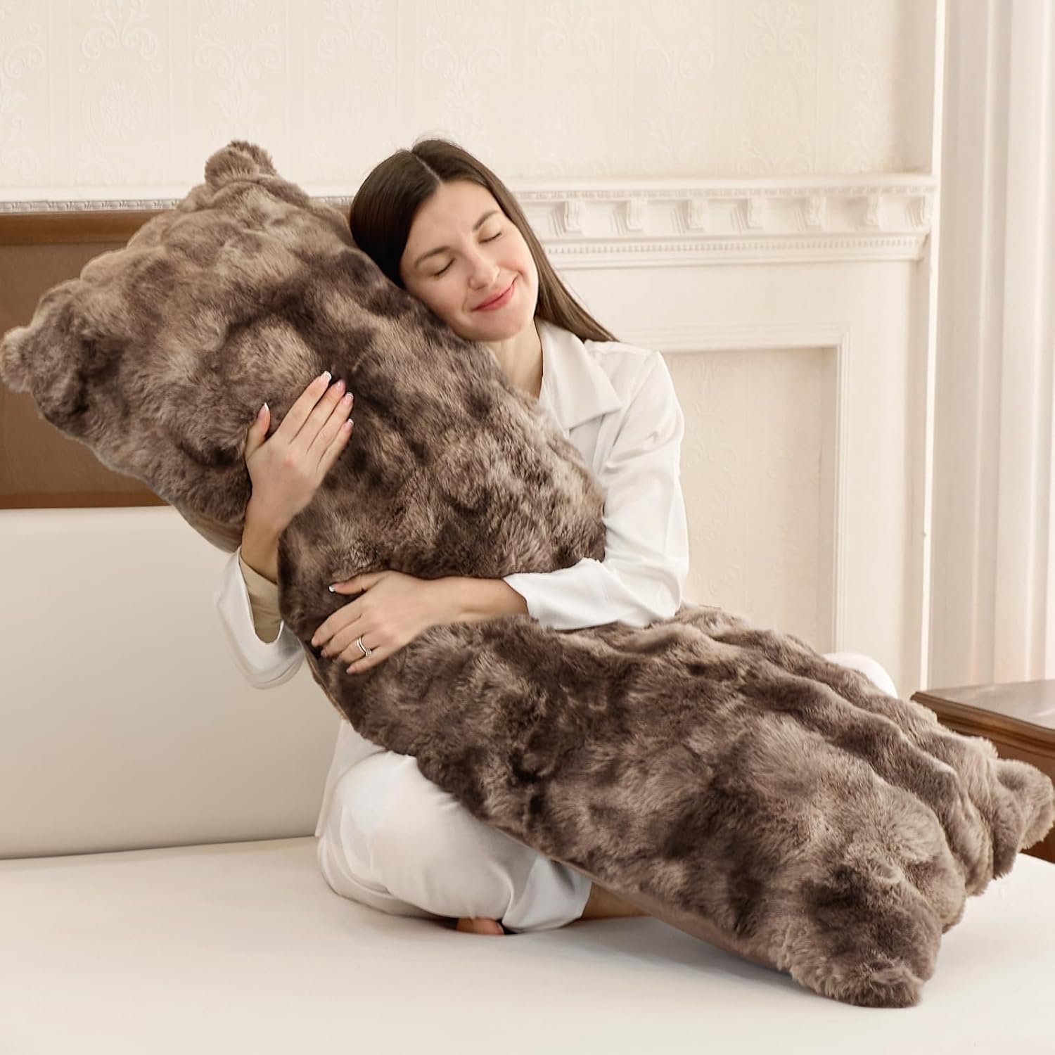 ZonLi Fluffy Faux Fur Body Pillow